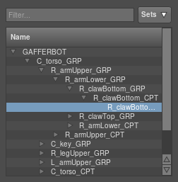 The Hierarchy View with a location selected