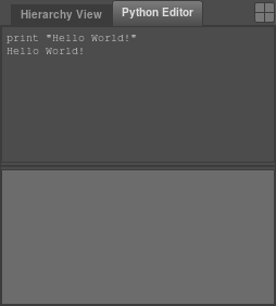 The Python Editor with “Hello, World!”