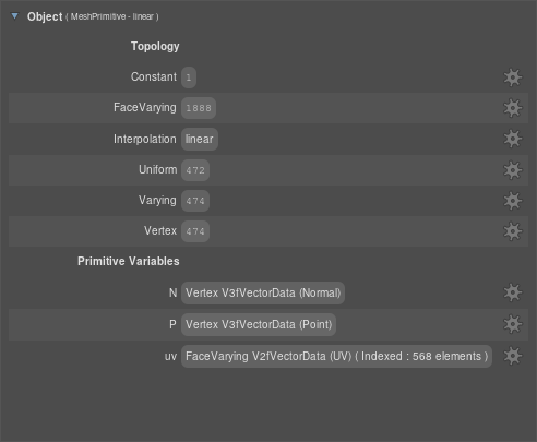 A location's Object section in the Scene Inspector