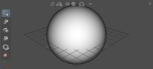 The sphere with increased radius in the Viewer