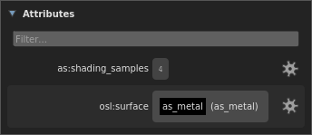 A location's Attributes section in the Scene Inspector