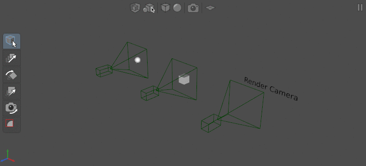 Selecting a look-through camera in the Viewer