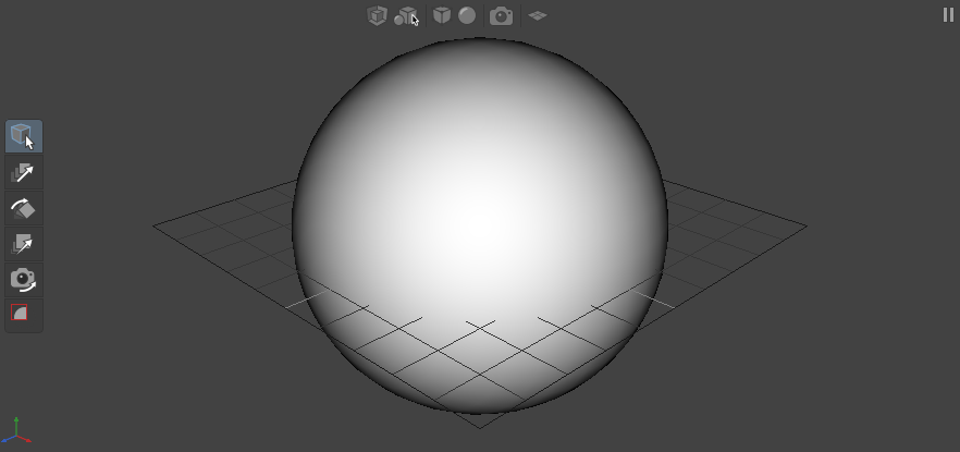 The sphere with increased radius in the Viewer