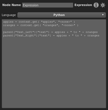 The expression code drives a plug in each respective node.
