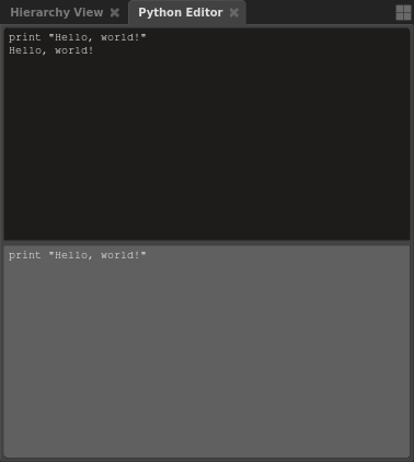 A Python Editor with its input and the output field