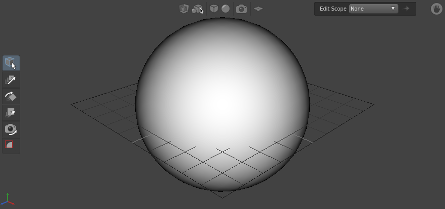 The sphere with increased radius in the Viewer