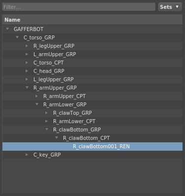 The Hierarchy View with a location selected