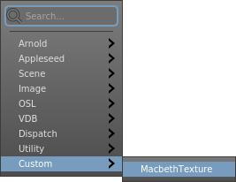 A custom entry in the node menu