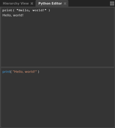 A Python Editor with its input and the output field