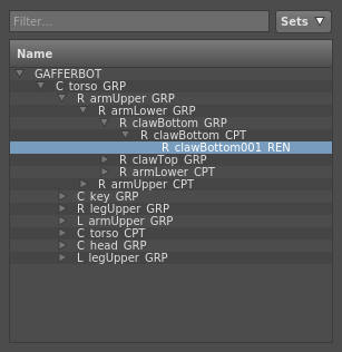 The Hierarchy View with a location selected