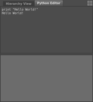 The Python Editor with “Hello, World!”