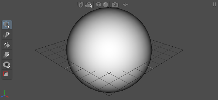 The sphere with increased radius in the Viewer