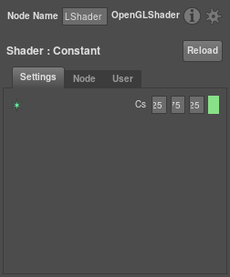 The OpenGL node with an adjusted constant plug
