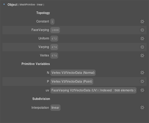 A location's Object section in the Scene Inspector