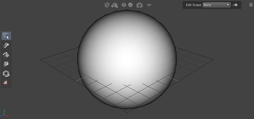 The sphere with increased radius in the Viewer