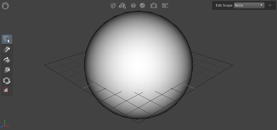 The sphere with increased radius in the Viewer