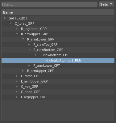 The Hierarchy View with a location selected