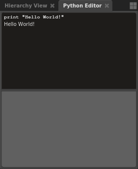 The Python Editor with “Hello, World!”
