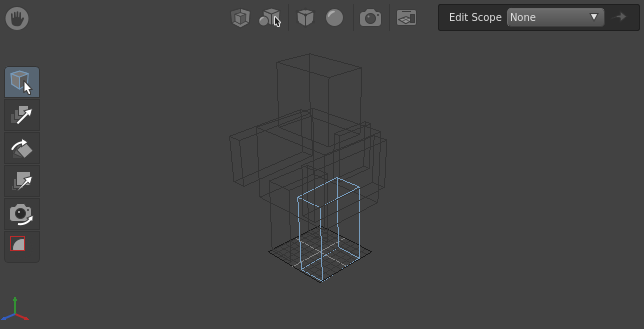 The head and leg geometry, expanded