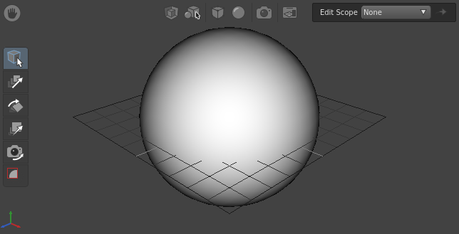 The sphere with increased radius in the Viewer