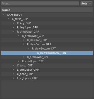 The Hierarchy View with a location selected