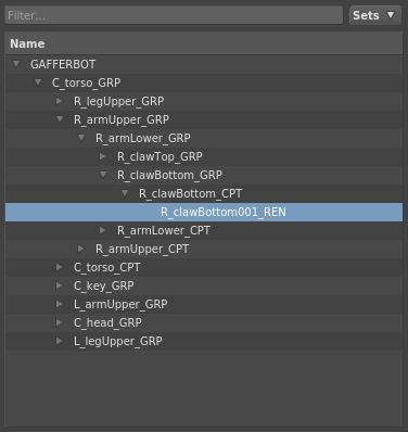 The Hierarchy View with a location selected
