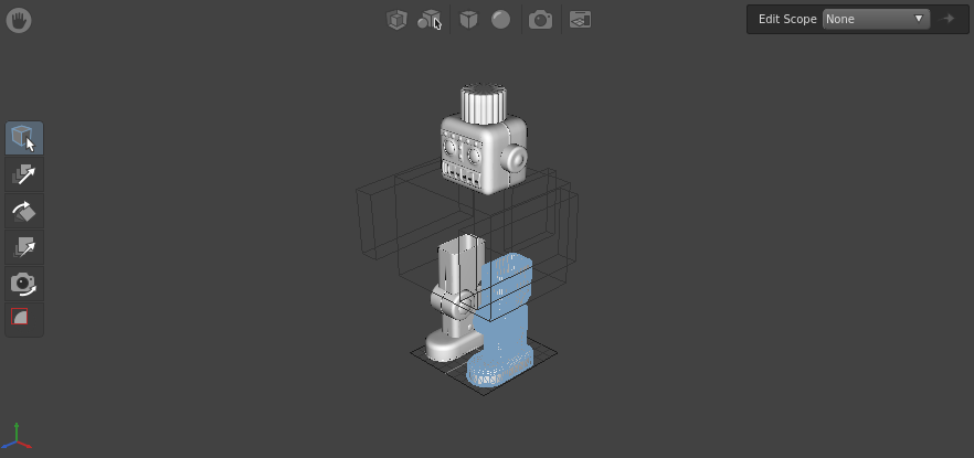 The head and leg geometry, expanded