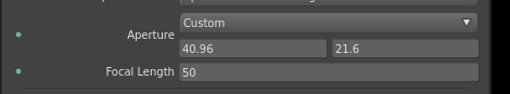 The custom aperture plugs in the Node Editor