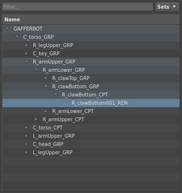 The Hierarchy View with a location selected