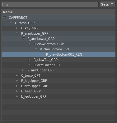 The Hierarchy View with a location selected
