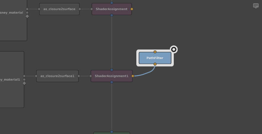 The connected PathFilter node