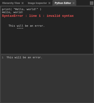 The Python Editor — Gaffer 1.6.1.0 documentation