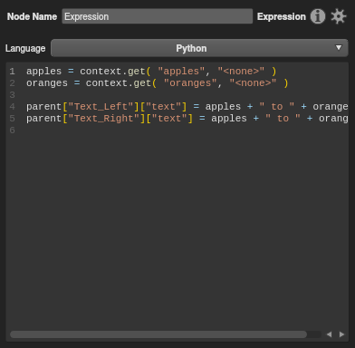 The expression code drives a plug in each respective node.