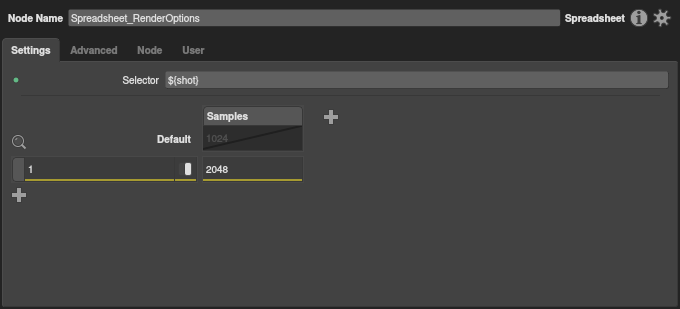 The spreadsheet with row 1 values
