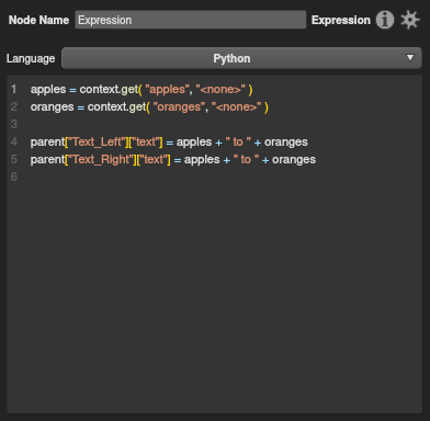The expression code drives a plug in each respective node.